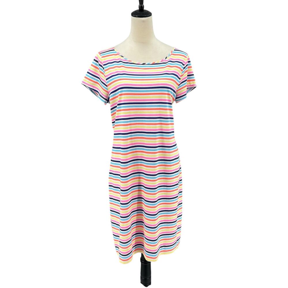 Lilly Pulitzer Cotton Short Sleeve Marlowe Multi-Color Horizontal Stripe Dress